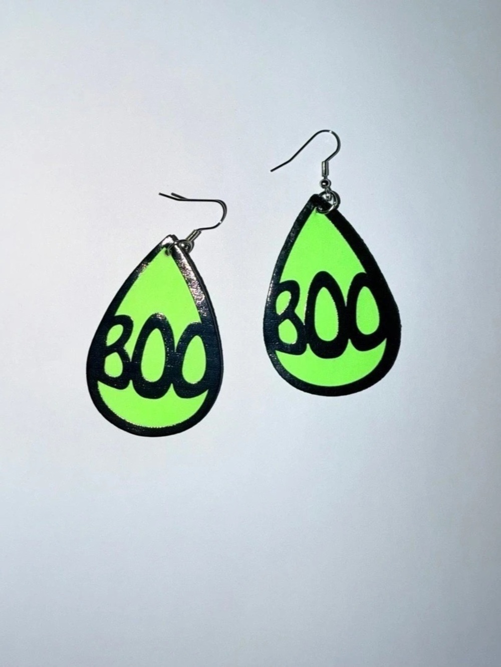 GLOW Neon Green Teardrop Earrings